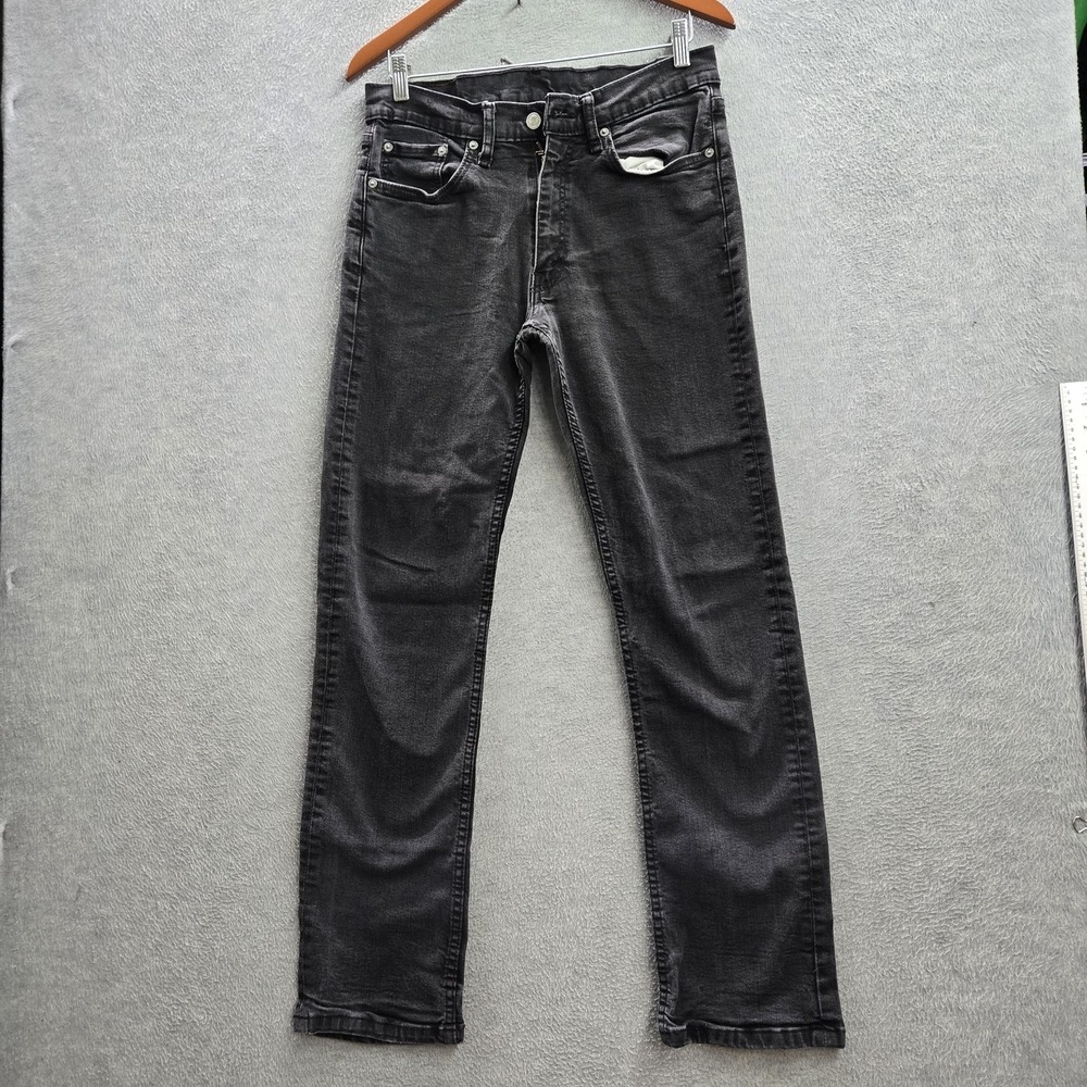 Levi's 514 Men Jeans 33X32 Black Denim Straight Fit 29" Inseam